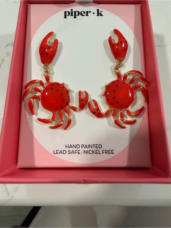 Piper K Jewelry - piper·k Red Crab Drop Earrings